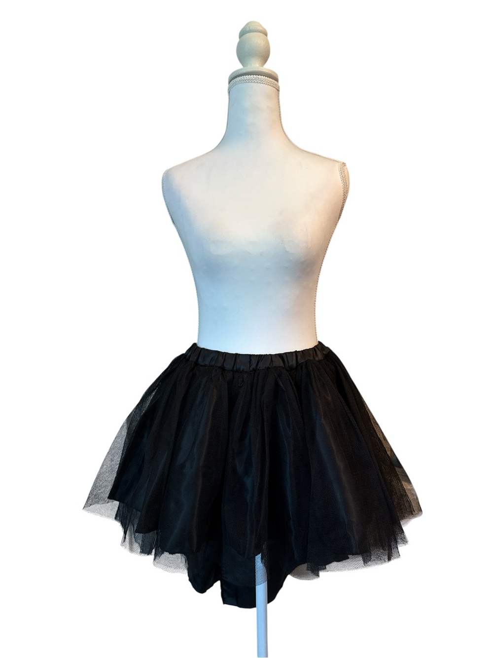 Black tulle high-low costume skirt